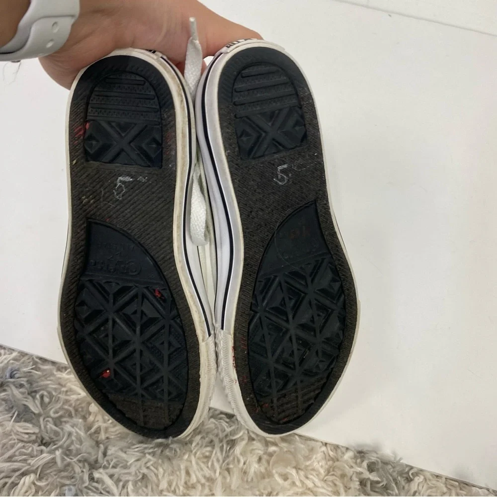 Converse White Canvas Low Top Sneakers with Mint Green Lining